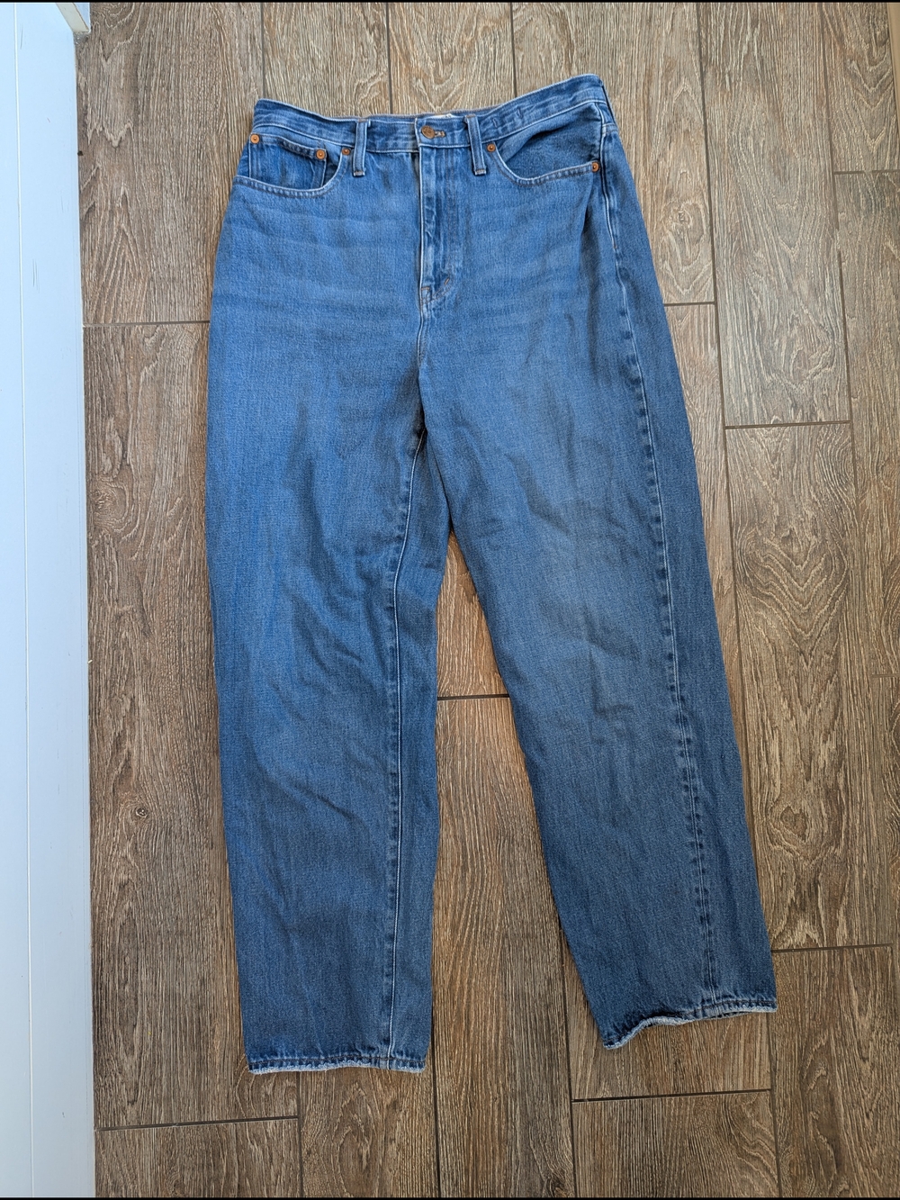 Madewell Baggy Straight Jean Size 30 Medium Wash High Rise Butter Mom